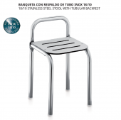 .BANQUETA CON RESPALDO DE TUBO MOD. 304 - BELTRAN
