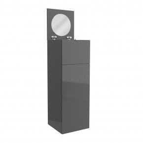 Módulo tocador ALLIANCE GRIS BRILLO con puerta, cajón y espejo abatible 352 x 1000 x 360 mm