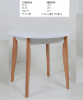 MESA DE COCINA REDONDA FIJA O EXTENSIBLE MODELO GANDIA NUEVA 