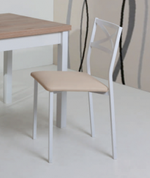CONJUNTO 2 SILLAS COCINA CRUZ TAPIZADO POLIPIEL