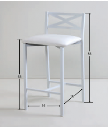  2 UNIDADES TABURETE ALTO COCINA CRUZ TAPIZADO POLIPIEL