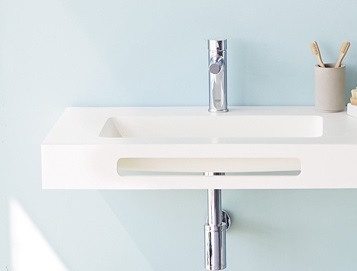 SANYCCES LAVABO SUSPENDIDO DE UN SENO SOLID SURFACE CARDIFF MURO