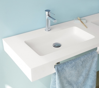 SANYCCES LAVABO SUSPENDIDO DE UN SENO SOLID SURFACE CARDIFF MURO