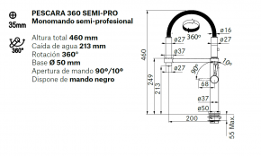 GRIFO DE COCINA   PESCARA SEMI-PRO 360  FRANKE NUEVO 1150393976 ENVÍO GRATIS A LA PENISULA