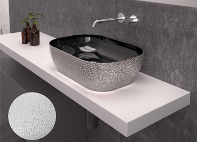 LAVABO DE CERÁMICA SOBRE ENCIMERA NALON PLATA - DECORATIVO ARTANDBATH