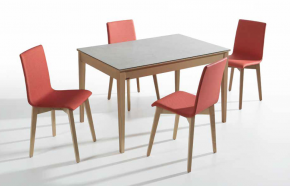 Mesa Extensible encimera Porcelánico estructura Madera. Dina.Bailen