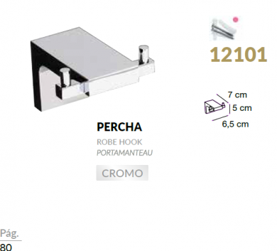 PERCHA DOS POMOS MODELO SIGMA MEDITERRANEA