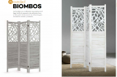 BIOMBO DE MADERA CON TRES MÓDULOS 71610 HISPANOHOGAR NUEVO. 