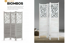 BIOMBO DE MADERA CON TRES MÓDULOS 71610 HISPANOHOGAR NUEVO