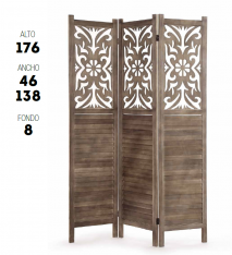 BIOMBO DE MADERA CON TRES MÓDULOS 71613 HISPANOHOGAR NUEVO