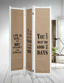 BIOMBO DE MADERA CON TRES MÓDULOS 71630  HISPANOHOGAR 