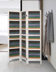 BIOMBO DE MADERA CON TRES MÓDULOS 71640  HISPANOHOGAR 