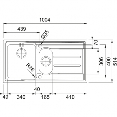 FREGADERO ATON ANX 251 ACERO INOX