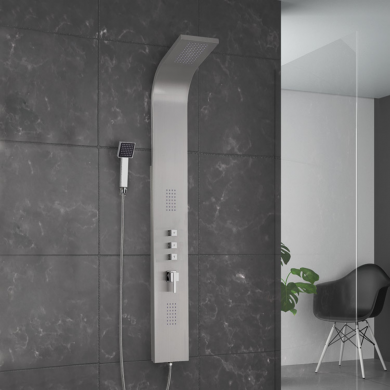 GME COLUMNA INOX CON HIDROMASAJE GOCTA CROMO 0508