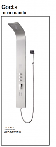 GME COLUMNA INOX CON HIDROMASAJE GOCTA CROMO 0508