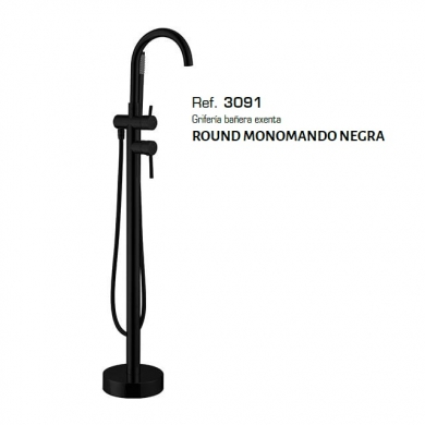 GME GRIFERIA BAÑERA EXENTA MONOMANDO NEGRO ROUND 3091 NUEVO 