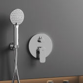 GME CONJUNTO DE  GRIFERÍA EMPOTRABLE DE DUCHA ROUND CROMO 3086+3025+3059