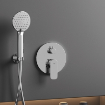 GME CONJUNTO DE  GRIFER&Iacute;A EMPOTRABLE DE DUCHA ROUND CROMO 3086+3025+3059