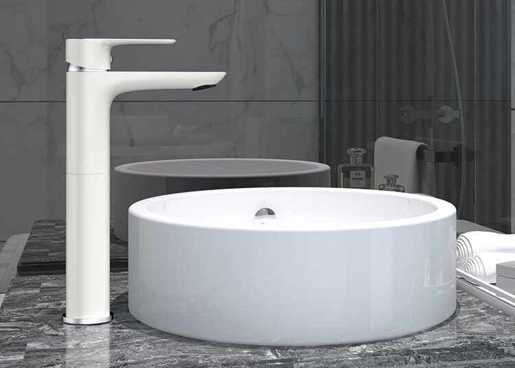 GME GRIFO CAÑO ALTO DE LAVABO MONOMANDO CASSIO BLANCO / CROMO...