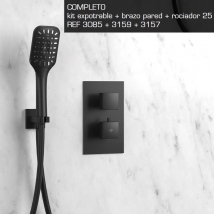 GME GRIFERÍA EMPOTRABLE DE DUCHA ORION NEGRO 3085+3159  + 3157 