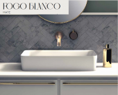 LAVABO DE CERÁMICA SOBRE ENCIMERA FOGO MATE PORCELANA ARTYBATH NUEVO