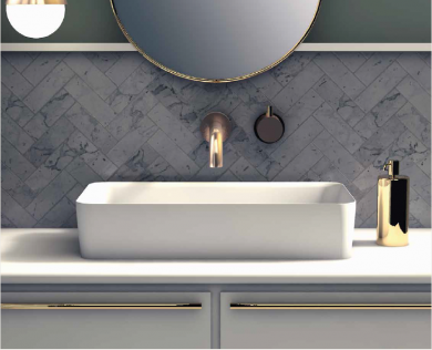 LAVABO DE CERÁMICA SOBRE ENCIMERA FOGO MATE PORCELANA ARTANDBATH.