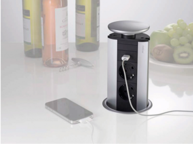 ENCHUFE DE COCINA CUCINE OGGI ESCAMOTEABLE CON USB NUEVO IL 701