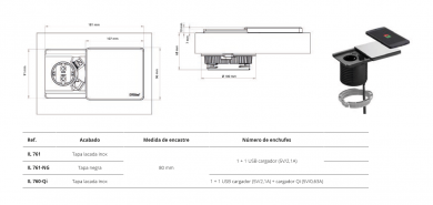 ENCHUFE ENERGY BOX SQUARE 80 CON QI CUCINE OGGI 