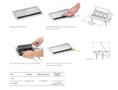 ENCHUFE FLIPTOP PUSH CUCINE OGGI NUEVO IL 733.