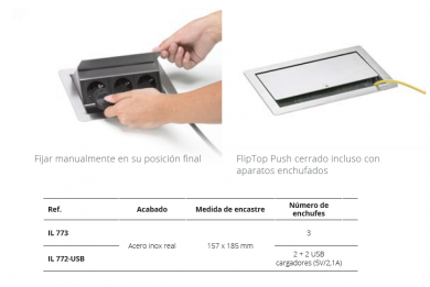 ENCHUFE FLIPTOP PUSH CUCINE OGGI NUEVO IL 733.