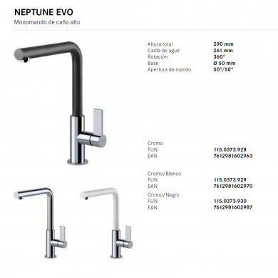 GRIFO FRANKE NEPTUNE EVO FRAGRANITE CAÑO ALTO 115.0373.930 NOVEDAD