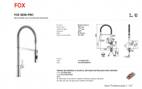 GRIFO DE COCINA FOX SEMI-PRO CROMO  FRANKE  115.0486.993