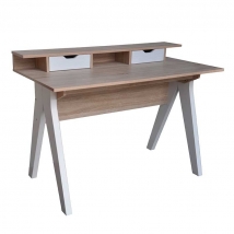 Mesa de Estudio 120 cm Hispanohogar 74570 Roble y Blanco Moderno