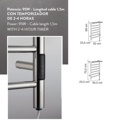 TOALLERO ELECTRICO CON REPISA   DE MEDITERRANEA 60608 NUEVO EN STOCK.
