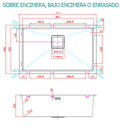 URDAPLAST SOBRE ENCIMERA MODELO VENUS