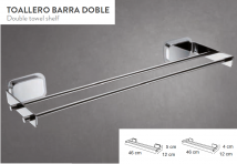 TOALLERO BARRA DOBLE MEDITERRANEA 10433 EN STOCK.