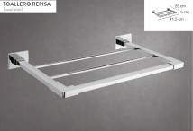 TOALLERO BARRA DOBLE  DE REPISA MODELO LEO MEDITERRÁNEA NUEVO EN STOCK.