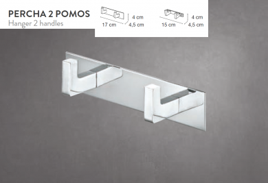 PERCHA  MODELO LEO  DOS POMOS MEDITERRÁNEA DEL BAÑO.