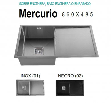 URDAPLAST SOBRE ENCIMERA MODELO MERCURIO  , BAJO ENCIMERA O ENRASADO