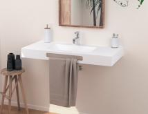 SANYCCES LAVABO SUSPENDIDO DE UN SENO SOLID SURFACE CARDIFF MURO.