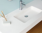 SANYCCES LAVABO SUSPENDIDO DE DOS SENOS SOLID SURFACE CARDIFF MURO.