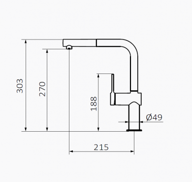GRIFO DE COCINA MODELO MALE MANGO  EXTRAIBLE GROBER   46 828 460 ENVÍO GRATIS