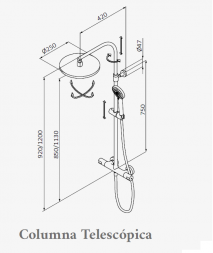 COLUMNA TERMOSTATICA DE DUCHA MODELO E- DRY  NUEVO GRB