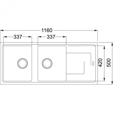 Fregadero Franke dos cubetas con escurridor Titan TTD-621 