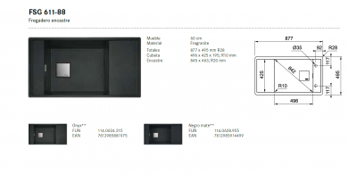 fregadero franke sobre encimera
