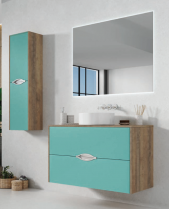 MUEBLE DE BAÑO DOS CAJONES SUSPENDIDO MODELO MAR. CAMPOARAS