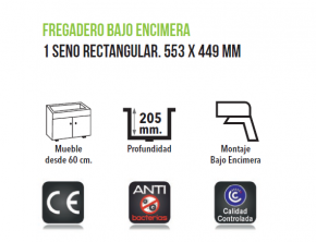 FREGADERO HORUS BAJO O SOBRE ENCIMERA SYAN