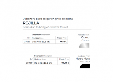 JABONERA PARA COLGAR EN GRIFO DUCHA NEGRO REJILLA BELTRAN NUEVO