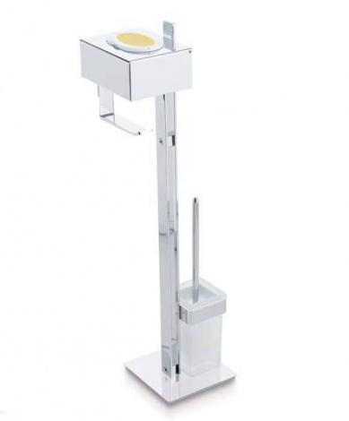 ESCOBILLERO PORTARROLLO DE PIE CON PORTATOALLITAS MODELO MILAN. BELTRAN