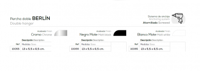 PERCHA DOBLE   MODELO BERLIN DE BELTRAN NOVEDAD 10055